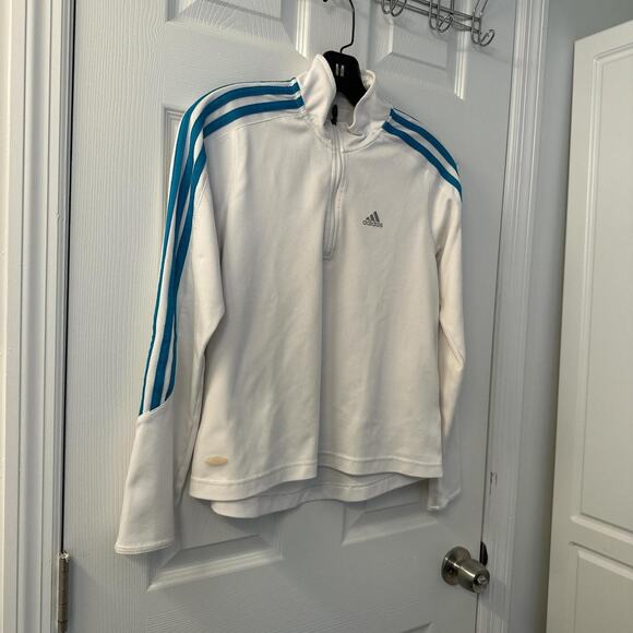 Blue Stripes White Adidas Track Pullover Jacket - Picture 5 of 9